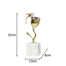 GobekUsa Amethyst Flower Ornaments Gold-plated Dragonfly Decor Sculpture Room Decor