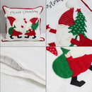 GobekUsa Christmas Patchwork Embroidered Snowflake Pillow Covers 45x45 Red White Home Decor
