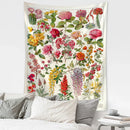 GobekUsa Botanical Map Tapestry: Retro Boho Wall Hanging for Dorm or Living Room