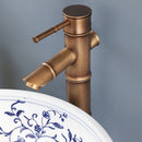 GobekUsa Blue & White Porcelain Basin Set with Bamboo Faucet and Pop Drain.