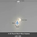 GobekUsa Kids Star Cloud Moon Pendant Lamp with Remote Control Dimming