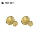GobekUsa Brushed Gold Bathroom Set: Towel Bar, Toilet Paper Holder, Hook - Wall Mount Kit