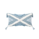 GobekUsa Blue Geometric Tufted Long Waist Pillowcase Set, 30x100cm