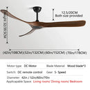 GobekUsa 70" Black American Modern Wooden Blade Ceiling Fan for Indoor Restaurant