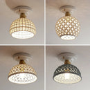 GobekUsa Ceramic LED Ceiling Lamp Indoor Lighting Semi-Circular Light Fixture