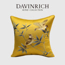 GobekUsa Birds Branches Embroidered Pillow Covers - Chinoiserie Style Chic Interiors