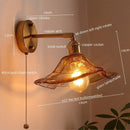 GobekUsa Glass Copper LED Wall Lights for Home Restaurant Living Room Bedroom