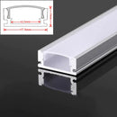 GobekUsa 0.5m U/YW Aluminum Profile Recessed Channel with Milky Cover for LED Strip Lights