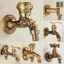 GobekUsa Antique Brass Dragon Carved Outdoor Washing Machine Faucet Cold Tap