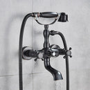 GobekUsa Dual Handle Luxury Bathtub Faucet with Handheld Shower Mixer