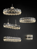 GobekUsa Crystal LED Chandelier: Luxury Living Room Pendant Light with Modern Design