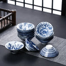 GobekUsa Blue & White Ceramic Kung Fu Tea Cup, Japanese Style Porcelain Sake Espresso Mug