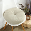 GobekUsa Grey Linen Round Floor Pillow Seating Cushion with Zippered Cover Pouf