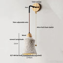 GobekUsa Cement Wood Wall Light Pull Chain Switch Adjustable Socket Nordic Modern Provencal
