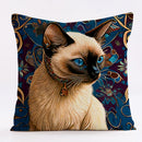 GobekUsa Cat Design Linen Pillowcase 45x45cm for Home Decor and Cushion Covers