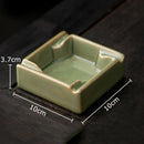 GobekUsa Geometric Green Ceramic Ashtray - Desk Decoration and Smoking Accessory