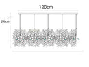 GobekUsa Leaf Chrome Ceiling Chandelier for Living Room, Bar, or Balcony Lighting