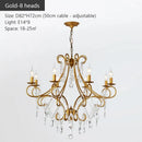 GobekUsa Iron Crystal Chandelier: Modern Luxury Industrial Style for Home Living/Dining Room