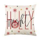 GobekUsa Christmas Letter Print Linen Throw Pillow Cover for Holiday Home Decoration