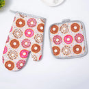 GobekUsa Cotton Kitchen Baking Microwave Gloves for Heat Resistant Baking Oven Safety
