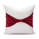 GobekUsa Christmas Bow Patchwork Velvet Pillow Cover Set for Festive Home Decor