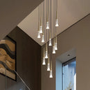 GobekUsa LED Rain Drop Chandelier Staircase Pendant Light Fixture Modern Nordic Design