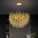 GobekUsa Golden Dendrite Crystal LED Ceiling Chandelier - Luxe Living Room Lighting