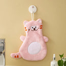GobekUsa Cartoon Cat Coral Velvet Hand Towels: Soft, Cute, Quick Dry Bath Towels