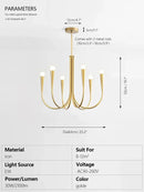 GobekUsa Brass Chandelier: Stylish Pendant Lights for Dining Room, Living Room, Kitchen Island & Bedroom