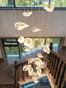 GobekUsa Crystal Glass Staircase Chandelier: Modern Nordic Luxury Living Room Lighting