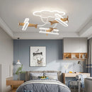 GobekUsa Cartoon Plane Chandelier Light Kids Room Ceiling Lamp Remote Control