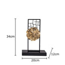 GobekUsa Golden Lotus Leaf Feng Shui Desk Ornament Alloy Sculpture