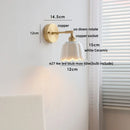 GobekUsa Copper Wall Light Fixture Bedroom Bedside Sconce White Ceramic Lamp