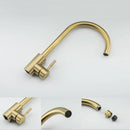 GobekUsa Gold Stainless Steel Kitchen Faucet: Deck Mounted Hot Cold Water Mixer Taps