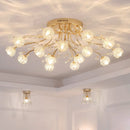 GobekUsa Dendritic Crystal Ceiling Lamp: Nordic Luxury Glass Flower Chandelier for Bright Decor