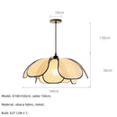 GobekUsa Creamy Abaca Fabric Led Pendant Light - Nordic French Wabi Sabi Suspend Lamp