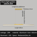 Minimalist Black Linear LED Pendant Light, Dimmable
