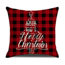 GobekUsa Christmas Elk Pillowcase 45x45cm Farmhouse Red Letter Design