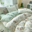 GobekUsa Cartoon Heart Plant Floral Print 3Pcs Set (Duvet Cover + Pillowcases)