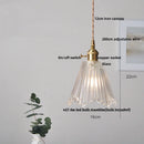 GobekUsa Glass Copper LED Pendant Lamp with Wire Adjustment & Knob Switch
