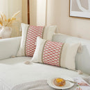 GobekUsa Linen Stripe Diamond Woven Cushion Cover 45x45cm with Tassels