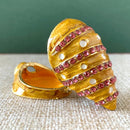 GobekUsa Jeweled Conch Trinket Box: Enamel Shell Jewelry Holder & Home Decor