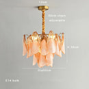 GobekUsa Gold Chrome Dimmable Amber Glass Petal Chandelier – French Design Luxury Hanglamp