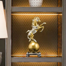 GobekUsa Golden Horse Sculptures: Home & Office Decor Ornaments