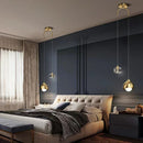 Nordic Crystal Line Pendant Light in Gold or Black