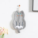 GobekUsa Coral Plush Cat Microfiber Hand Towel: Cute Quick-Drying Kitchen Bathroom Accessory