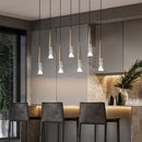 GobekUsa LED Nordic Staircase Chandelier Golden Black Indoor Lighting