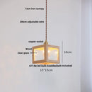 GobekUsa LED Glass & Wood Pendant Light for Aisle, Coffee Living Room - Japanese Style