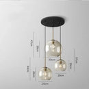 GobekUsa Industrial Retro LED Glass Pendant Light Chandelier for Kitchen Restaurant