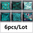 GobekUsa Green Leaves Flower Pillowcase Set | Modern Winter Short Plush 45x45cm Cozy Covers